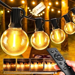 Lichterkette Outdoor Außen LED Strom - 30M Aussen Beleuchtung Lichterketten | Wetterfest, Dimmbar, Fernbedienung, Garten