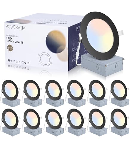 12 Pack 4 Inch 9W Ultra Thin LED Recessed Ceiling Lights Slim, Night Light, 120V