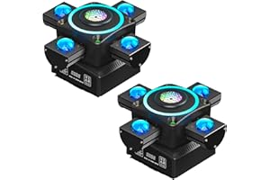 FODEXAZY 2PCS 100W Moving Head Licht Scheinwerfer RGBW Partylicht LED Strahler mit 4 Lichtarmen für DJ Bar Geburtstag Disco Hochzeit Partykeller Bühnenlicht