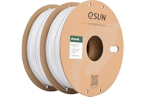 eSUN Filament PLA+ 1.75mm, 3D Imprimante Filament Haute Vitesse Précision Dimensionnelle +/- 0.03mm, 1 KG par Bobine, 2 Bobines de Filament PLA Plus Rapide pour 3D Imprimantes,Blanc Froid