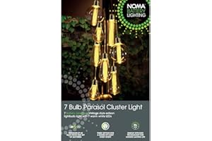 Noma 7 Parasol Cluster Lights with Warm White LED's, Battery Operated