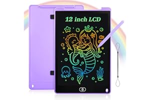Coolzon Tablette D'écriture LCD Coloré 12 Pouces pour Enfants et Adultes Convient Portable, Ecriture LCD Tablette Dessin Magique Grands Cadeauxs pour 3 4 5 6 7 ans Garçons Filles (Violet)