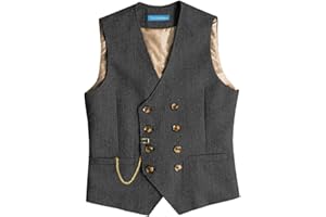 Solovedress Mens Vintage Wolle Anzugweste Regular Fit Weste Anzug Weste für Hochzeit Groomsmen