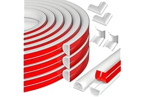 TANGHSE White Cable Trunking Self Adhesive - 3m Cable Hiders for Wall & Floor, Paintable Wire Cable Covers for Cable Tidy, D-Shape Flexible Conduit Trunking for TV Cables Wires, 15x10mm