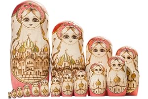 YAKELUS Marchio di Matrioska specializzato, nesting dolls Matrioske Bambola Matrioska russa in 15 pezzi tiglio di zona frigida regalo e giocattolo 15096
