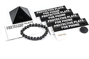 SN NATURSTEIN UG - Shungite Set Polished Pyramid 5 cm, 5 x Shungite Plate for Mobile Phones Round and Polished, Bracelet "Galaxie" | Gem Stone from Karelia