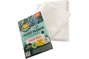 Growers Own Frost Fleece - 2m x 10m All Weather Plant Protection From Rain, Snow, Frost & Intense Sunlight. 18 GSM Crop Cover Made from UV Stabilised, Water Permeable & Breathable Fabric. 1 Pack