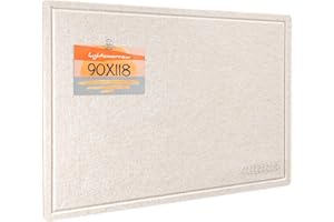 LIGHTOMORROW Große Pinnwand - 90 x 118 Zentimeter, dekorative Filz-Pinnwand für die Wand - faltbares Fotodisplay mit selbstklebendem Klebeband, inklusive 20 Pinnadeln - Haferflocken