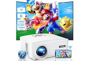VIGPIL Beamer, Mini Beamer Full HD 1080P Unterstützt, 10000 Lumen 5G WiFi Beamer Bluetooth Video Beamer Heimkino für Handy, Portable Beamer Kompatibel mit Smartphone HDMI USB Laptop Firestick AV PS5