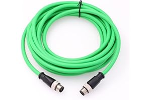 HangTon Cámara Ethernet flexible blindada M12 4 pines código D macho a M12 4 pines código D macho cable para red de aplicaciones industriales (1, 2 m)