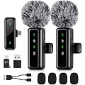 XIXIXIAXIA Micro Cravate sans Fil pour iPhone,iPad, Android,Caméra, Ordinateur, Portable, Mini Microphone avec réduction du Bruit, appairage Automatique,pour Vlogging,Enregistrement vidé, Vlog