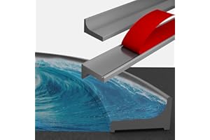 Symyda Barriera Doccia Ferma Acqua,Separazione Umida e Asciutta Barriera Doccia, Autoadesiva Bordo Per Top Cucina,Adatta per Angoli, Lavello,Cucina, Bagno Striscia di Ritenzione (350CM, Grigio)