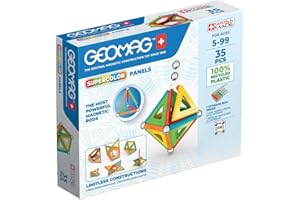 Geomag - Supercolor Magnetic Constructions for Kids, Magnetic Toy, Green Collection 100% Recycled Plastic, 35 Pieces