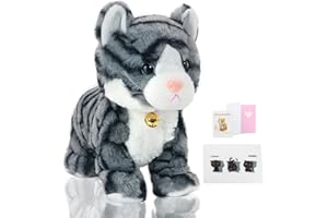 Smalody Interactive Plush Toys, Novelty Sound Control Electronic Cat Interactive Toys Electronic Pets Robot Cat GiftFor Children Kids