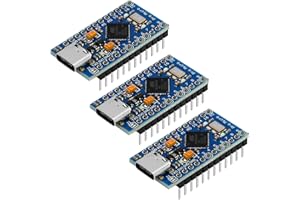 MESHNOLOGY 3 Pack Pro Micro Board-Modul Atmega32U4 5 V 16 MHz USB-Programmier-Entwicklungsboard Mikrocontroller, kompatibel mit AR duino IDE (mit Pin Header)
