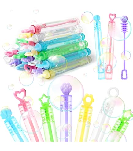 10 Mini Bulles De Savon Powmag - Tubes Cœur Colorés - Jouet Enfant - Sans Liquide - Cadeau Fête