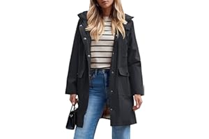 SaphiRose PONCHO Veste de Pluie Longue pour Femme Manteau à Capuche Coupe-Vent Imperméable d'Extérieur