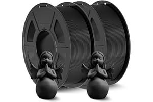JAYO Filament ABS 1,75 mm czarny x 2, 2 kg (1 kg/szpulka), odporny na warping / odporny na wysokie uderzenia / odporny na wysokie temperatury, dokładność pomiaru +/-0,03 mm, filament do drukarki 3D