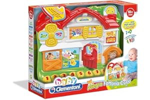 Baby Clementoni - L’Allegra Fattoria Cucù, Gioco Interattivo Educativo per Bambini 12-36 Mesi, Impara Numeri, Suoni e Versi degli Animali con Canzoni e Filastrocche in Italiano e Inglese, 17135