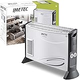 Imetec Eco Rapid, Stufa Elettrica 2000 W, Tecnologia a Basso Consumo Energetico, Termoconvettore 4 Temperature, Termostato Am