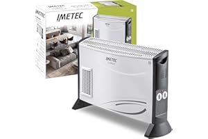 Imetec Eco Rapid, Stufa Elettrica 2000 W, Tecnologia a Basso Consumo Energetico, Termoconvettore 4 Temperature, Termostato Ambiente, Silenzioso