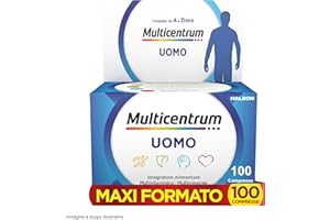 Multicentrum Uomo Integratore Alimentare Multivitaminico Completo, con Vitamina D, B6, C, Contro Stanchezza e Affaticamento, Per Uomini, 100 Compresse