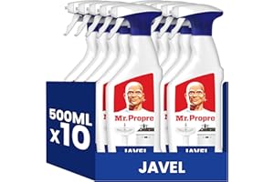 MR PROPRE Mr. Propre Spray Javel, Grand Format (500ml x10), Parfum Eucalyptus, Élimine Jusqu’à 99.9% Des Tâches Tenaces Pour Un Nettoyage Ultra Hygiénique, particulèrement pour Salle de Bain & Cuisine