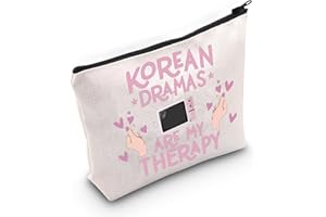 WZMPA Bolsa de maquillaje coreana para cosméticos, regalo para amantes de los dramas coreanos son mi terapia, bolsa con cremallera para mujeres y niñas, Dramas coreanos, Ajuste: