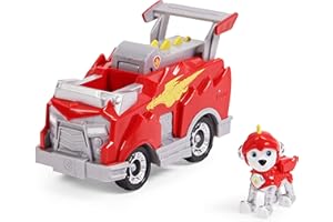 PAW PATROL PATRULLA CANINA - COCHE TRANSFORMABLE RESCUE KNIGHTS + FIGURA MARSHALL - Patrulla Canina Marshall de 15 cm con 1 Figura de Marshall - 6063585 - Juguetes Niños 3 Años +