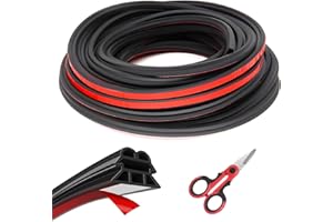 ZIGefofo 10 Metri Striscia di Tenuta della Portiera per Auto con 1 Forbici, Universale Guarnizione Porta Auto Striscia Della Guarnizione in Gomma Adesiva Auto, per la Maggior Parte Delle Automobili