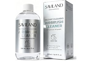 Saviland 500 ml airbrush-rengöring: Snabbrengörande airbrush-rengöring, högkapacitets, luktfri precisionsflaska för vattenbaserad akrylfärg, airbrushgel och nagellack i salongen.