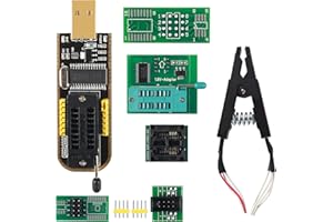 Dealikee SOIC8 SOP8 Test Clip EEPROM Flash BIOS USB +1.8V Adapter + Soic8 Adapter Programmer Module Kit Set for EEPROM 93CXX / 25CXX / 24CXX + CH341A 24 25 Series
