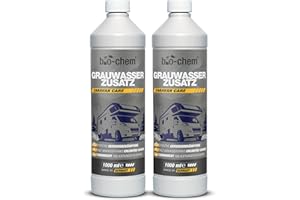 ‎BIO-CHEM bio-chem Grauwassertank-Zusatz - 2X 1000 ml Konzentrat - Tank-Reiniger für Schmutzwasser-, Grauwasser- und Abwasser-Tank von Wohnmobil, Wohnwagen - Made in DE