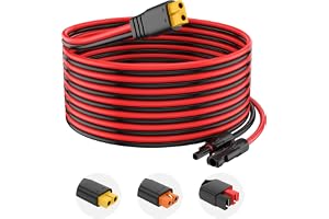 10 AWG förlängningssolkabel för solenergigenerator/RV vikbar solpanel/bärbart kraftverk (XT60-kontakt, 12,2 m)
