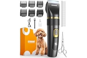 ‎ONEISALL oneisall Leise Hundeschermaschine Upgrade Pro, Profi Schermaschine Hund Katze 2000mAh Wiederaufladbar, IPX7 Wasserdichtes Pudel Schermschine für die Fellpflege zu Hause