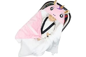 Hivia Copertina Neonato Sacco Ovetto Unicorno Rosa Sacco Passeggino Universale Coperta Avvolgente Bebè 90x90cm Swaddle Neonato per Passeggino,Carrozzina,Regalo Neonata Femmina
