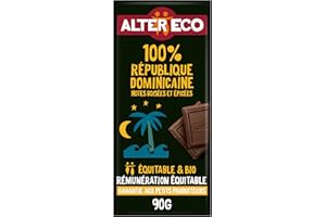 ALTER ECO - Tablette Chocolat Noir 100 % - Puissant et Acidulé - Bio & Équitable - Origine République Dominicaine - 90 g