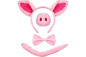 Fartoni Costume Maiale Con Cerchietto Naso Papillon E Coda Costume Da Maiale Per Bambino O Bambina Ideale Per Carnevale Festa O Eventi Tematici Cerchietto Con Accessori Per Costume Da Animale