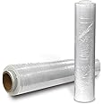 JeeJaan® 2 Rolls Clear Pallet Wrap 400mm x 250m 20mu | Tear Resistant Stretch Film | Water & Moisture Proof Pallet Stretch Shrink Wrap | Multi-Use Strong Pallet Stretch Wrap