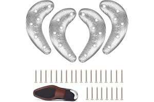 GGOUPTY Metal Shoes Heel Plates 2 Pairs Heel Sole Guard Repair Pads with Screw Nails Heel Replacement Taps for Boots and Shoes