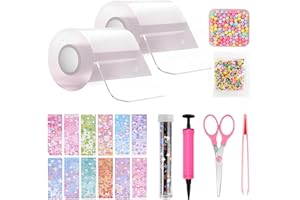 TFSZE 20 Stücke Nano Tape Bubbles Set,2 Tape(5cmx1m)+18 Stiftung Materialpakete,Super Elastische Nano Klebebänder für Stressabbau und Spaß,Elastische Blase Ballons(Transparente×2)