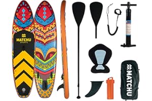 MATCHU - Paddle Gonflable - Stand Up Paddle - Ensemble Complet - Gonflable - Antidérapant - 320x81x15 CM - Capacité de Charge: 150 KG - pour 2 Personnes - pour Adultes et Enfants