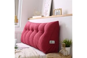 UIHECTA Keilkissen Zum Lesen, Abnehmbare Kopfteil RüCkenlehne, Dreieckiges Kopfteil Kissen, Positionierungs StüTzpolster, Keil Lendenkissen, FüR Tagesbett, Bett,03,100×50×20cm