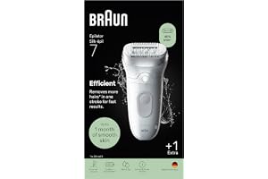 Braun Silk·épil 7, epilator damer med brett huvud för enkel hårborttagning, våt och torr, långvarig slät hud – 7-011
