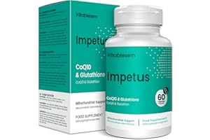 VITABLESEM CoQ10 Complex 520mg - 60 Vegan Capsules of High Absorption Co Enzyme Q10 - with Pure Reduced Glutathione - 100% Fermented Ubiquinone - Enhanced Stability CoEnzyme Q10 Supplement