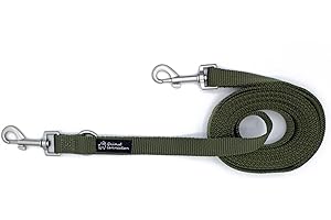 Animal Connection GUINZAGLIO Cani ADDESTRAMENTO in Nylon, 3 Metri RIDUCIBILE 1,5. 4 Colori Disponibili (M/L: 20mm, Verde)