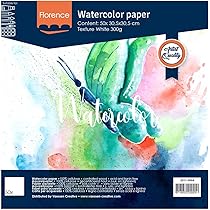 Carta Per Acquerello Vaessen Florence A4 - 300g/m², Grana Grossa, 10 Fogli Qualità Belle Arti - Foto 7