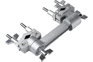 Fame TC-3 Multiclamp, Aluminium Drum Klammer, 2-fach drehbar, für alle gängigen Rohrdurchmesser, Silver Finish, flexible Positionierung