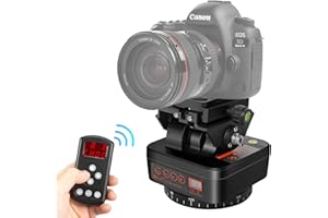 OlyCelotti Schwenk-Neige-Kamerahalterung, motorisierter Stativkopf mit Fernbedienung und Handyclip für DSLR-Kameras, Camcorder, Smartphones, Stativ (begrenztes Gewicht unter 2,2 lb)