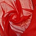 Plain/Solid Dyed 100% Cotton Muslin Fabric (Mulmul/Voile/Cheesecloth) | Soft & Lightweight Dress & Craft Material | 45" (112cm) Wide | Sold Per Meter (Pre-Cut Lengths) (Red, 2 Meter)